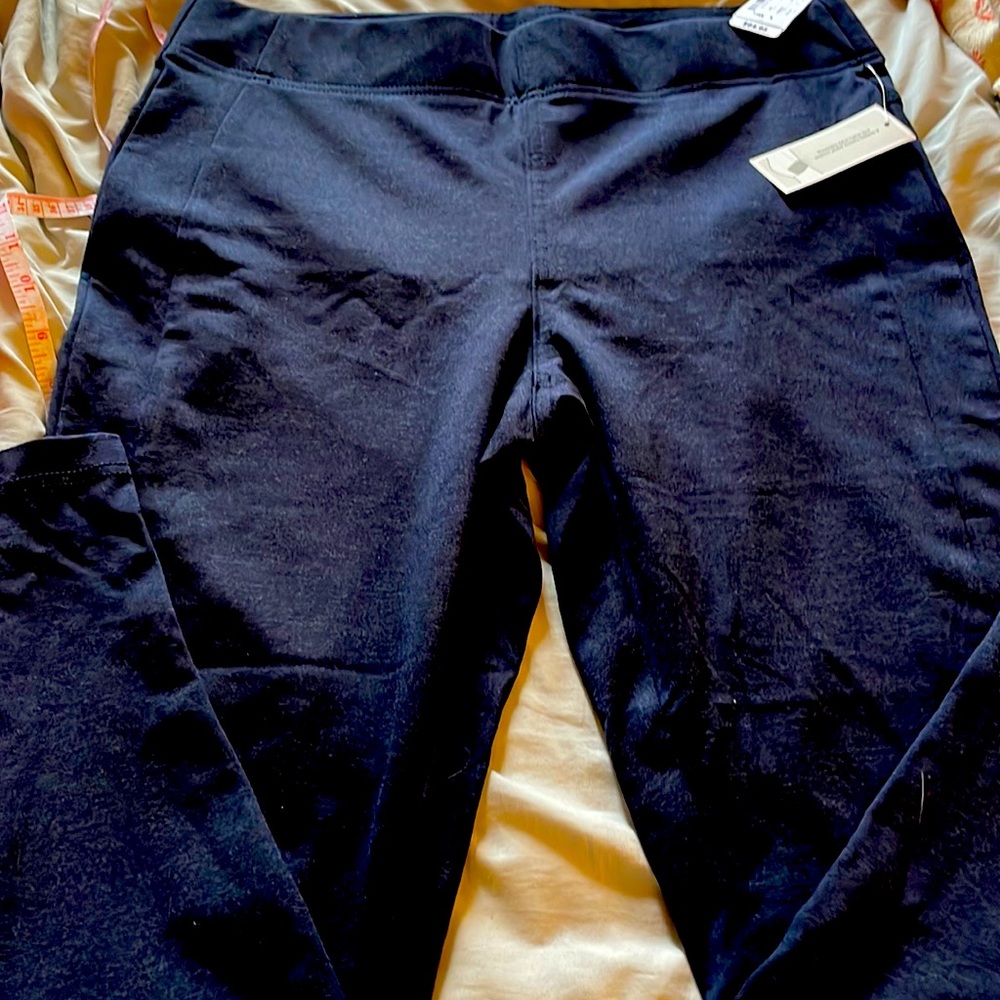 NWT CHRISTOPHER CJ & BANKS ponte leggings navy size 14W X signature slimming